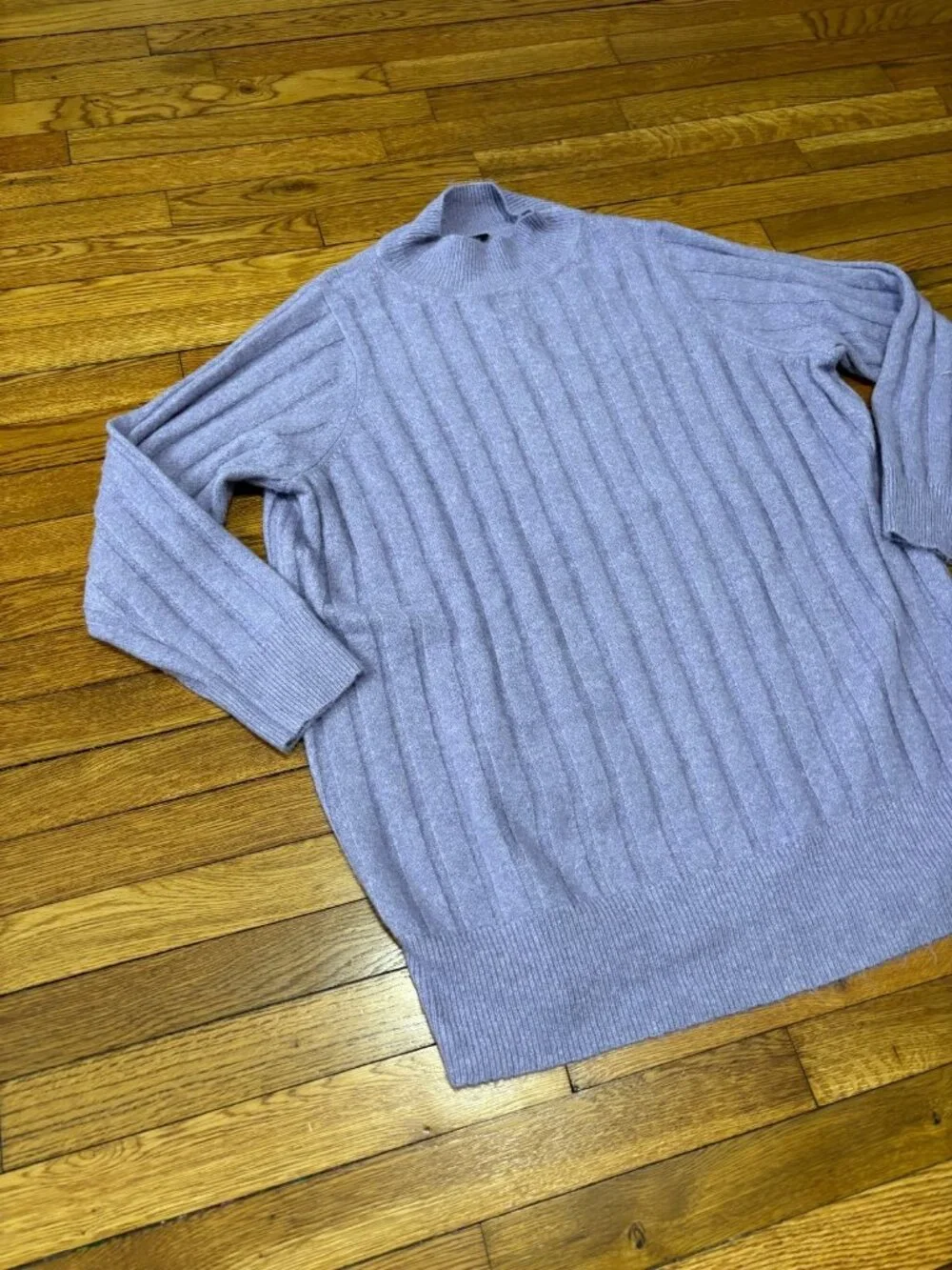 Torrid Womens Sweater Plus Sz 1X Lavender Purple Oversized Relaxed Ribbed Knit - Picture 3 of 6